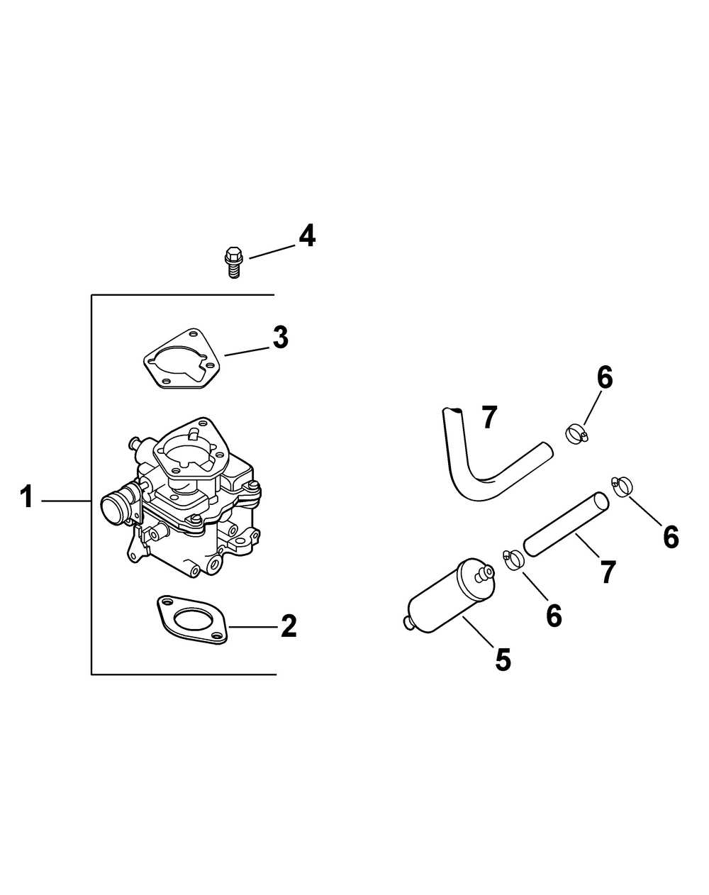 Engine Fuel System Diagram and Parts List for 46D 4X4-37ACD710 Cub Cadet Lawn Tractor Accessories